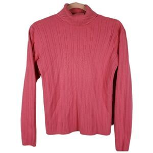 Talbots Pink Ribbed Turtlenack Sweater Size Small